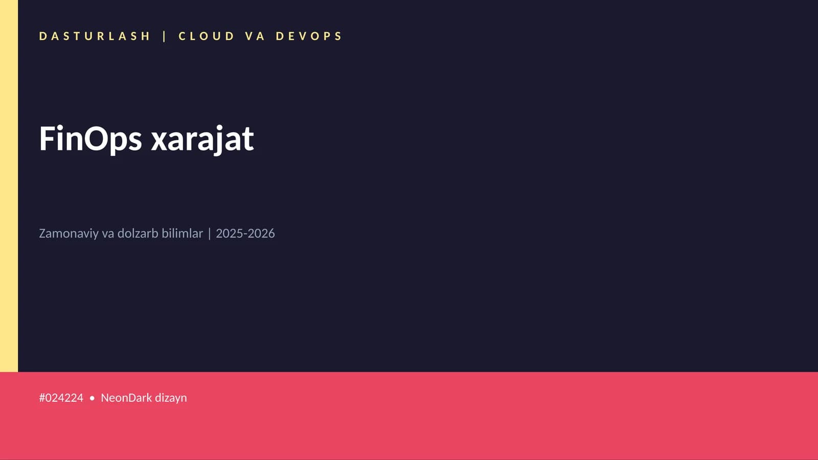 DASTURLASH | CLOUD VA DEVOPS