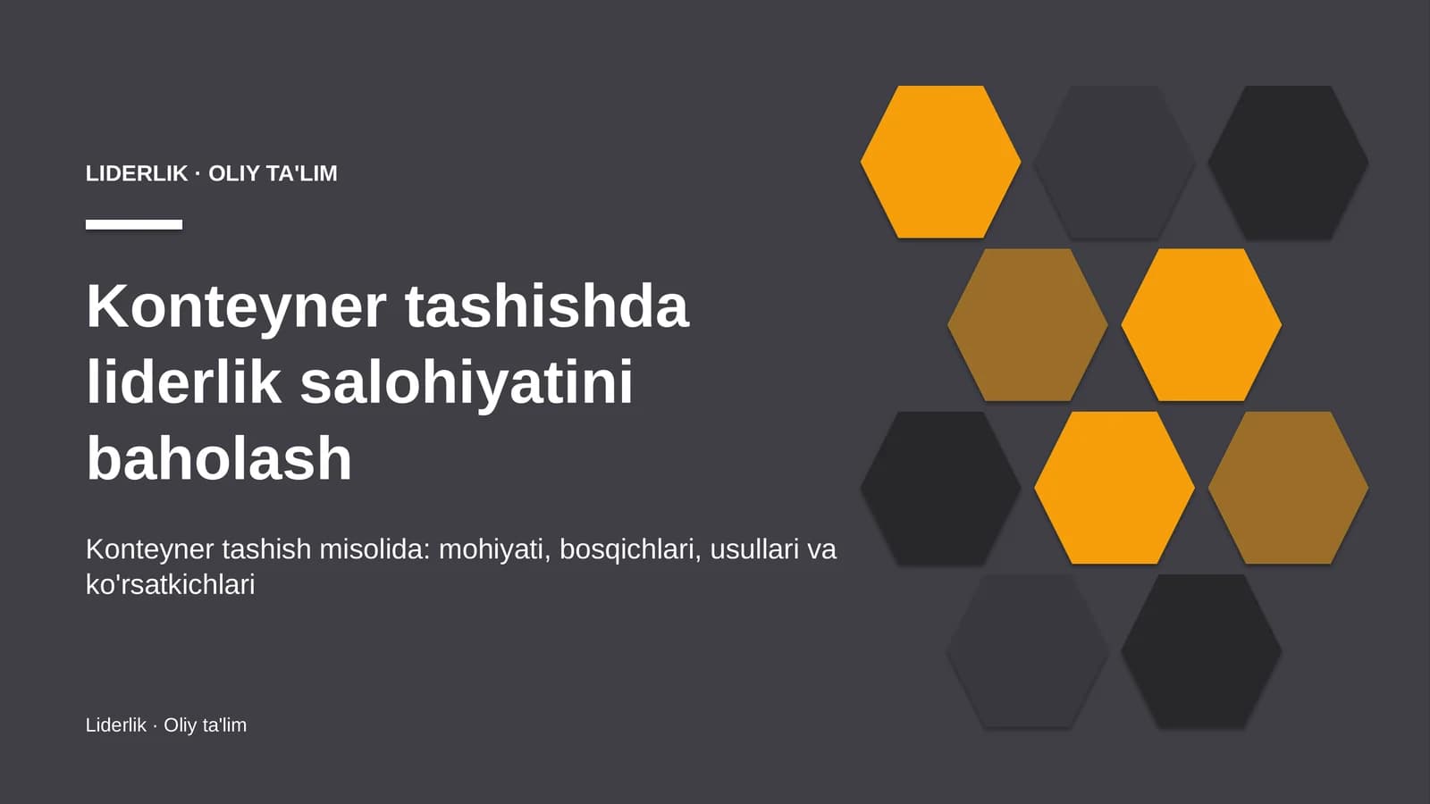 Konteyner tashishda liderlik salohiyatini baholash