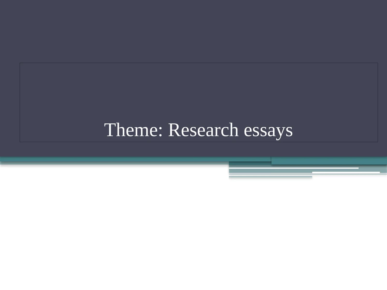 Research Essays in IMRAD Format