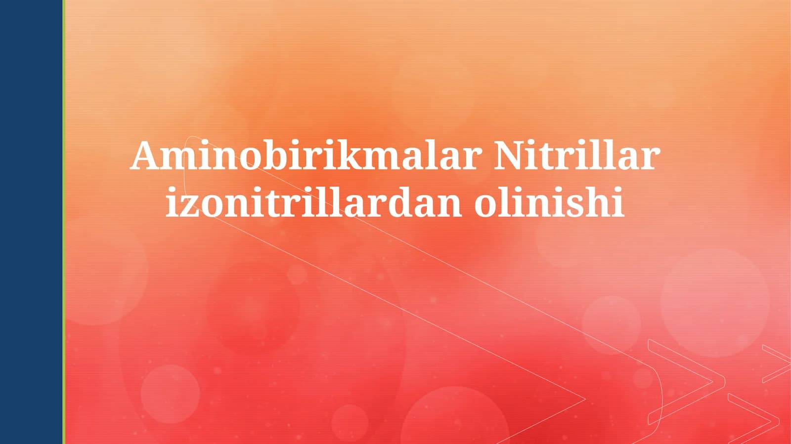 Aminobirikmalar Nitrillarizonitrillardanolinishi