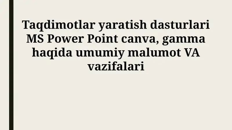 Presentation dasturlari
