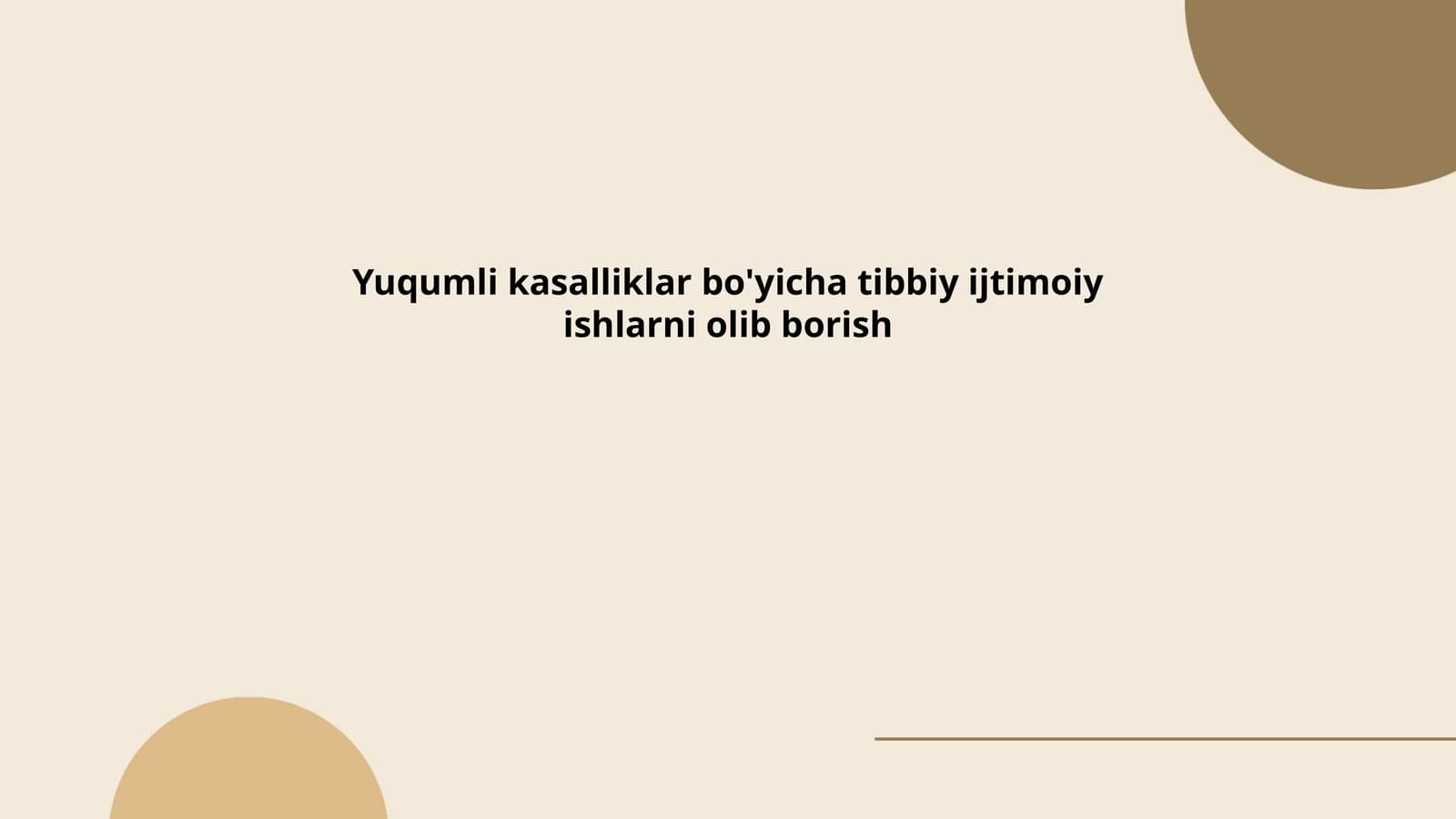 Yuqumli kasalliklar bo'yicha tibbiy ijtimoiy ishlarni olib borish