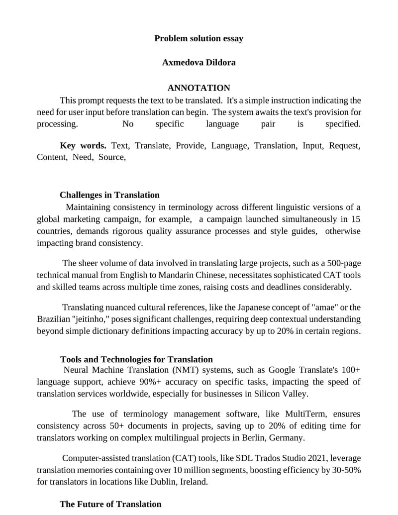 Problem solution essay