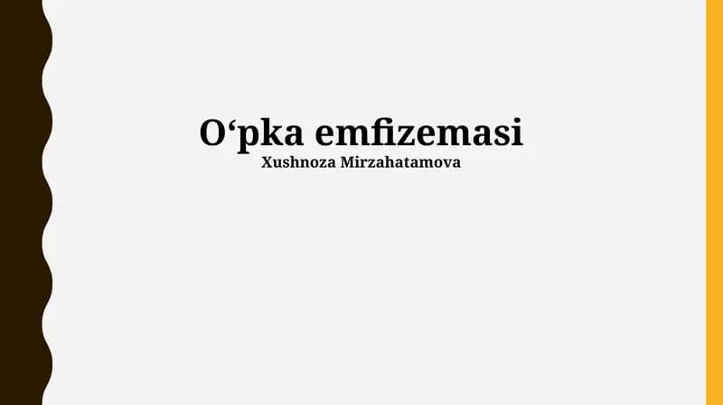 Oʻpka emfizemasi