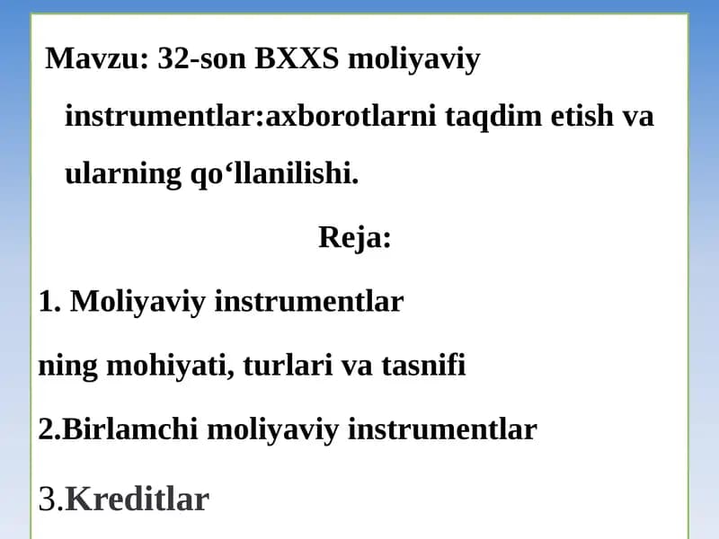 Moliyaviy instrumentlar