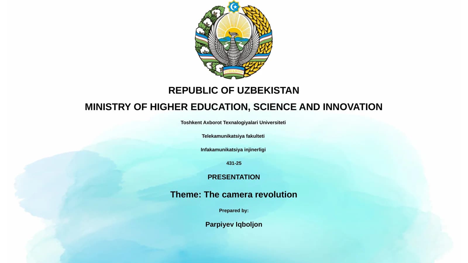 Presentation "The camera revolution"