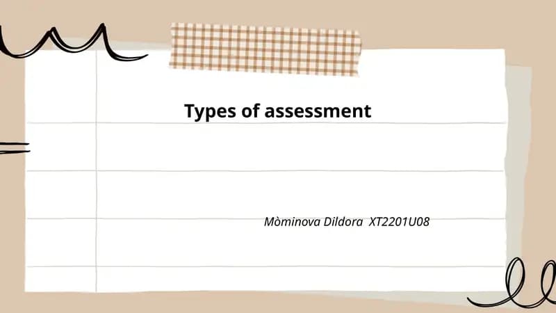 Types of assessment