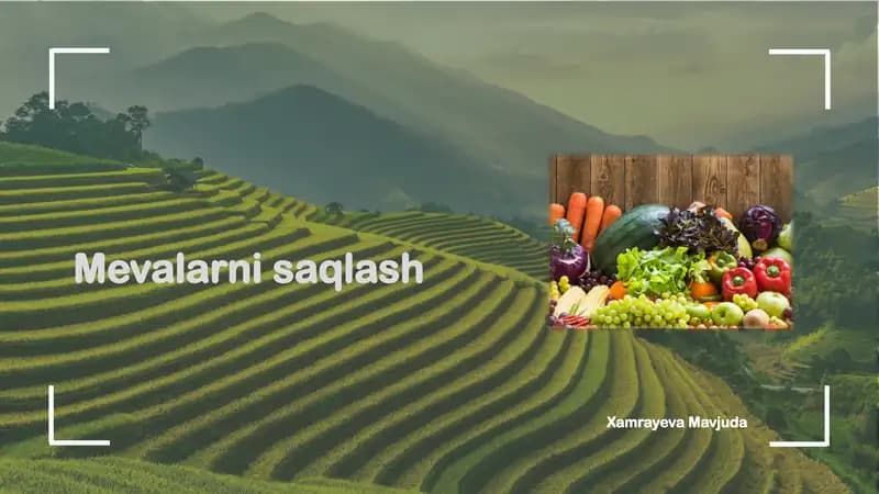 Mevalarni saqlash