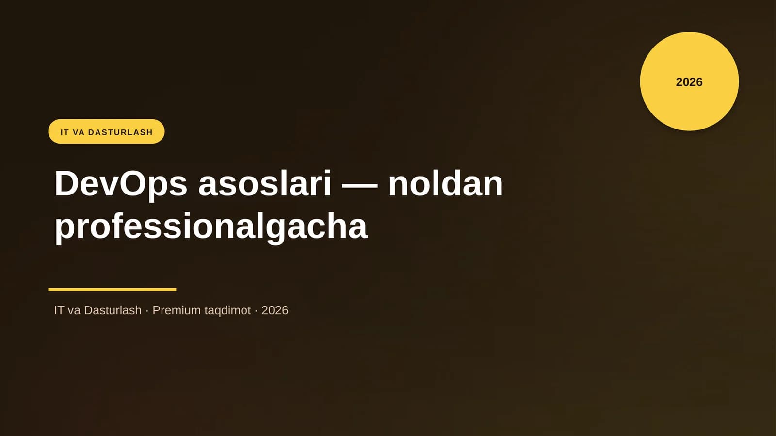 DevOps asoslari — noldan professionalgacha