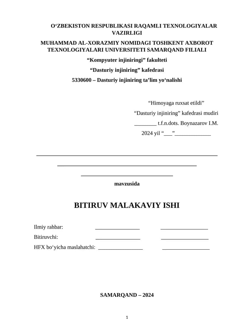 BITIRUV MALAKAVIY ISHI