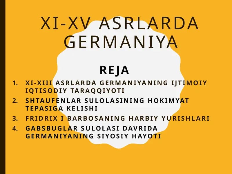 XI-XV ASRLARDA GERMANIYA