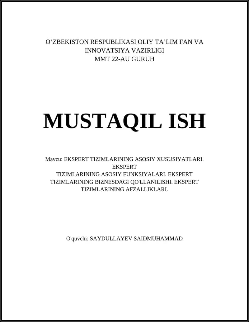 Ekspert Tizimlar