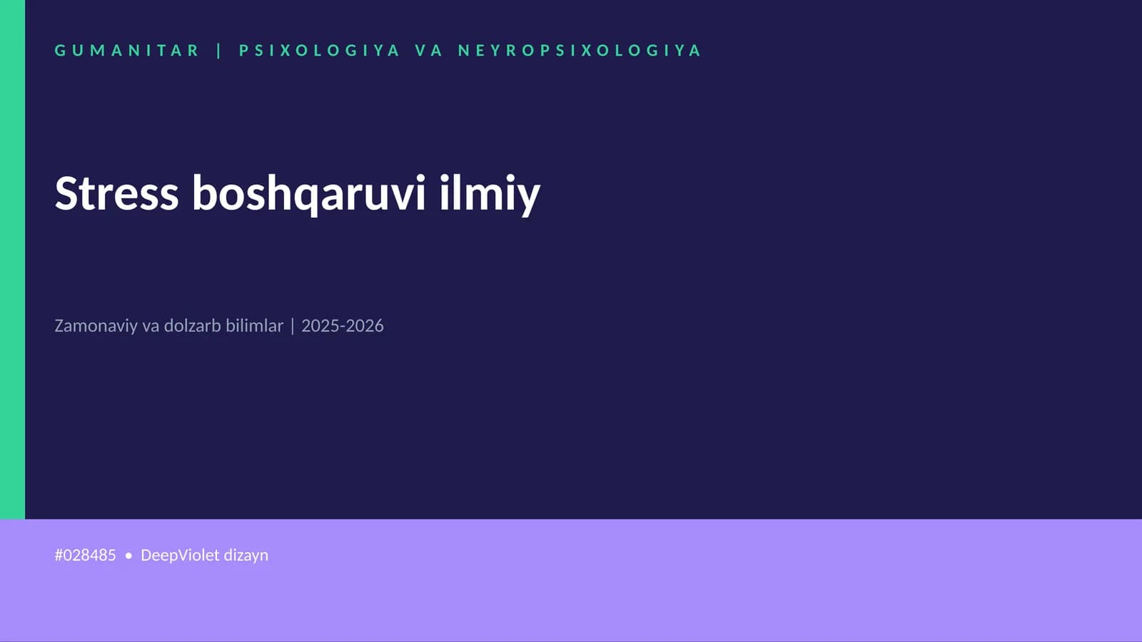 Stress boshqaruvi ilmiy