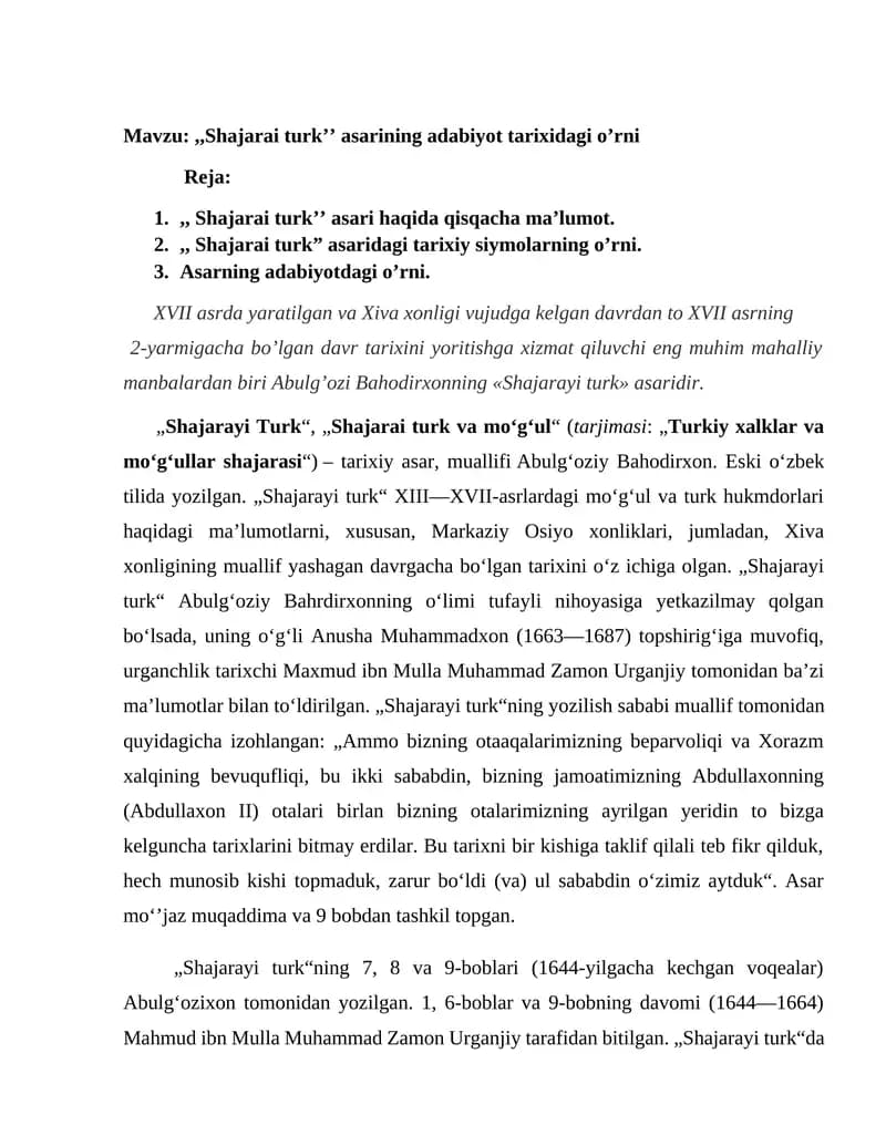 Shajarai turk
