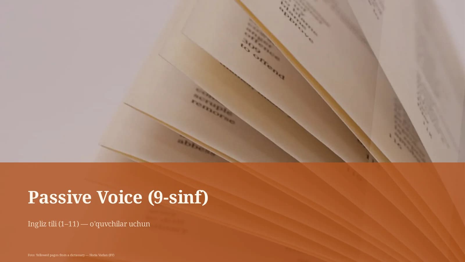 Passive Voice (9-sinf)