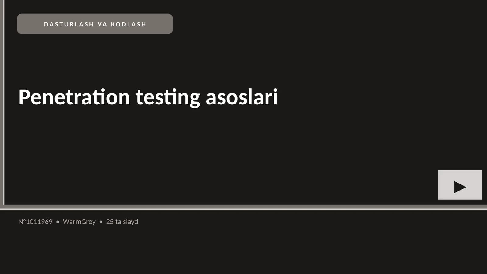 Penetration testing asoslari