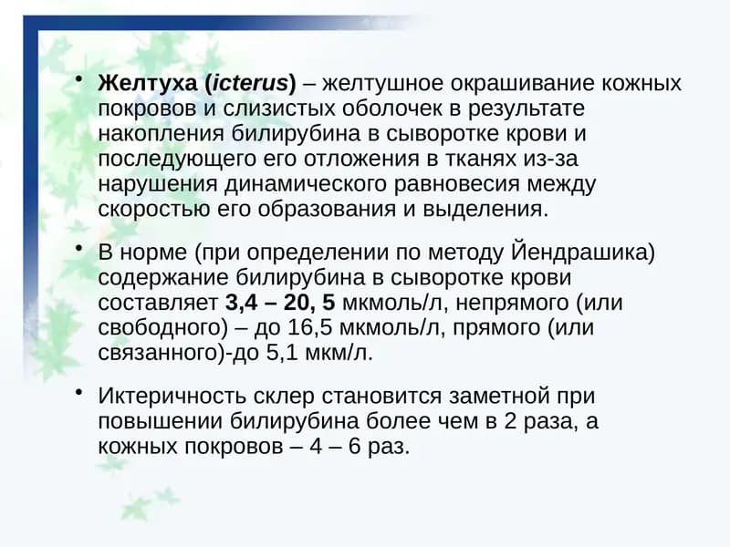 Желтуха (icterus)