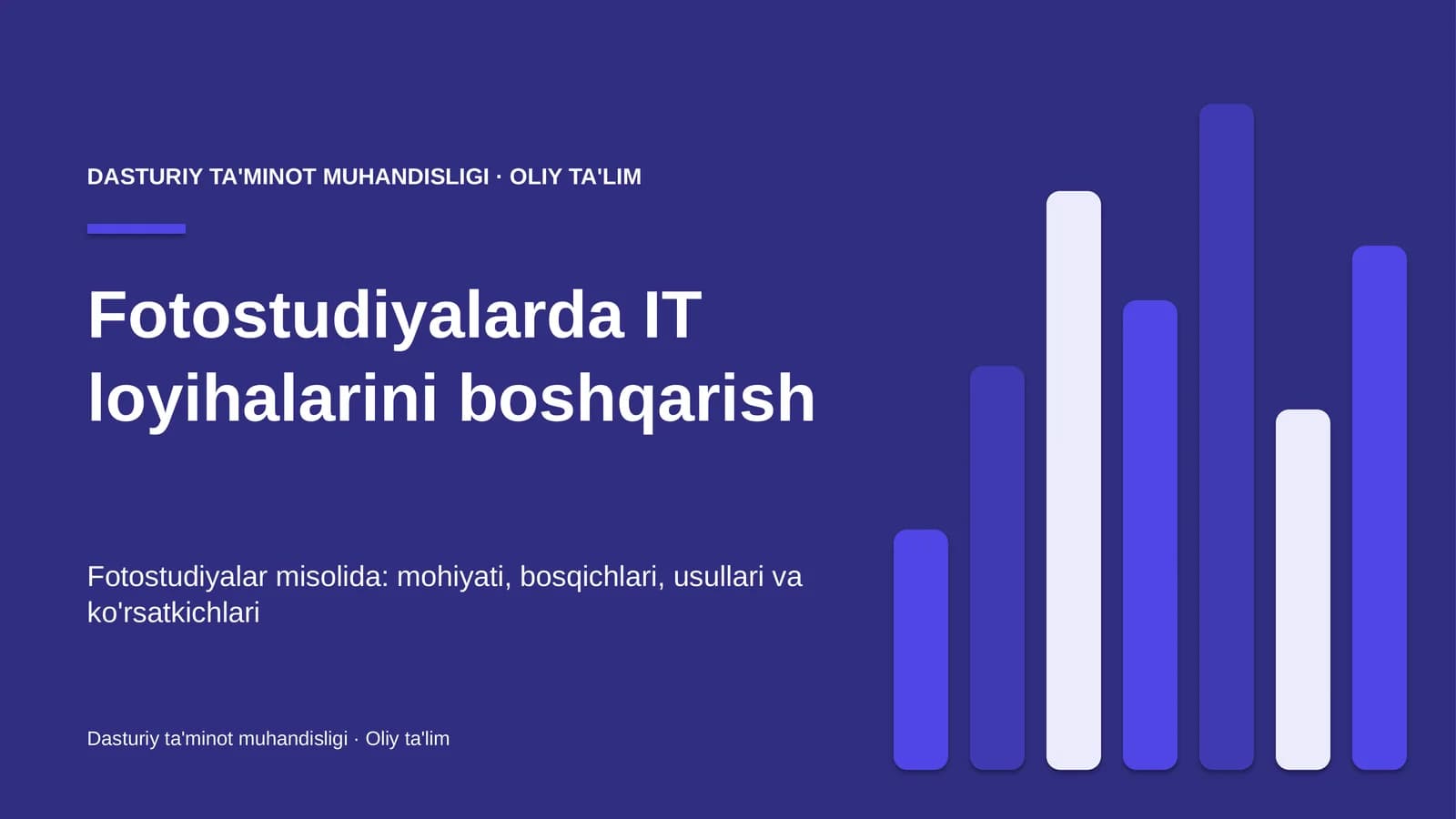 Fotostudiyalarda IT loyihalarini boshqarish