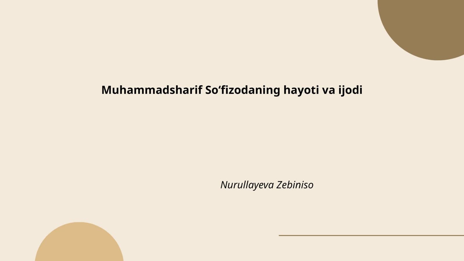 Muhammadsharif Soʻfizodaning hayoti va ijodi