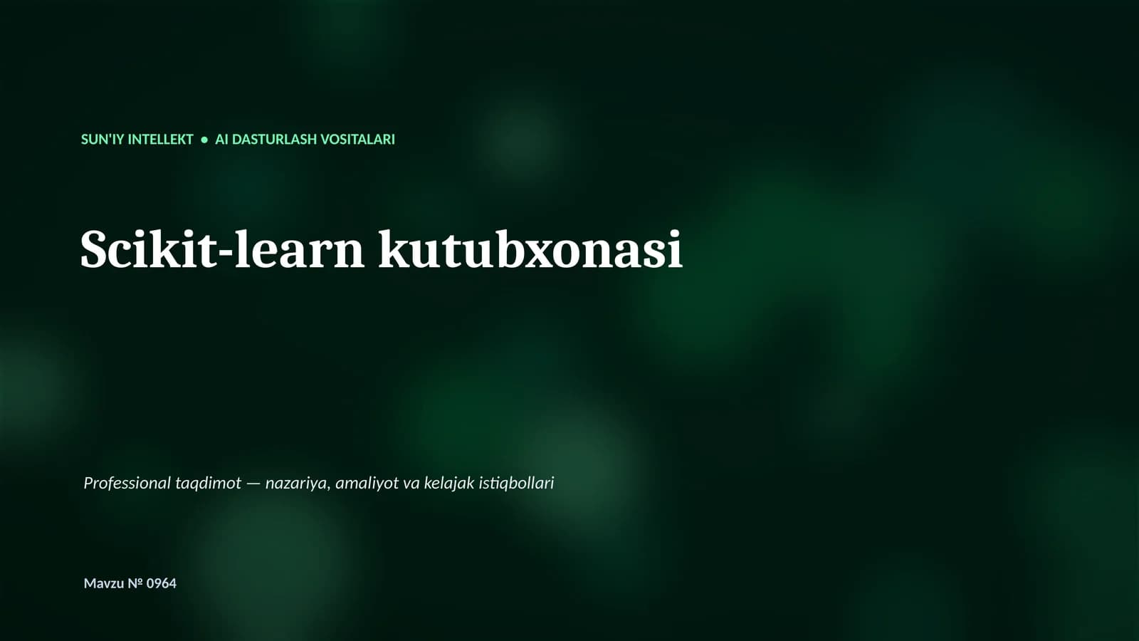 Scikit-learn kutubxonasi