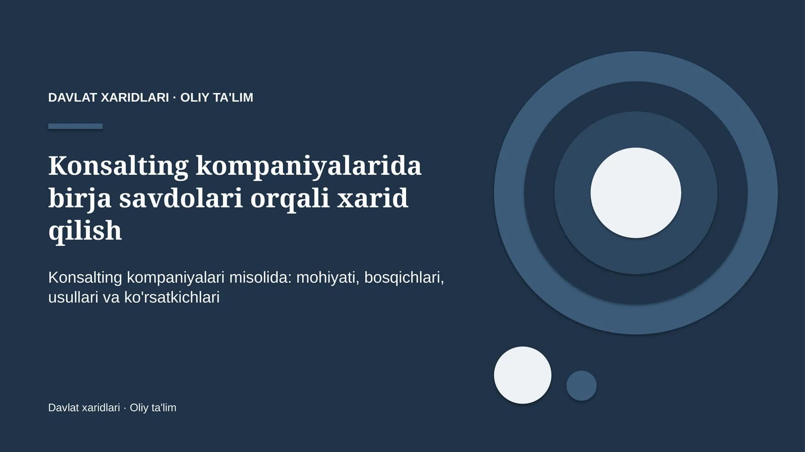 Konsalting kompaniyalarida birja savdolari orqali xarid qilish