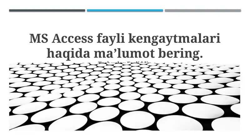 Microsoft Access Fayl Kengaytmalari