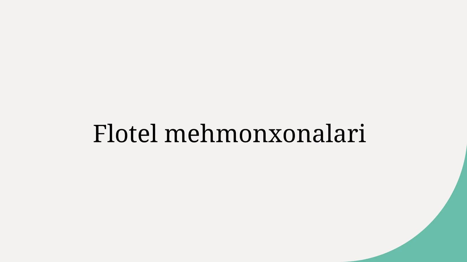 Flotel mehmonxonalari