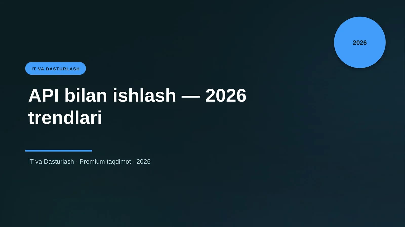 API bilan ishlash — 2026 trendlari