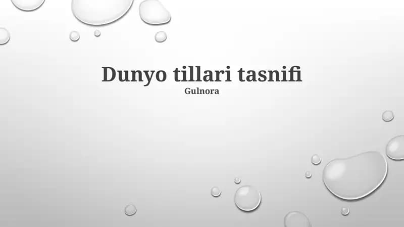 Dunyo tillari tasnifi