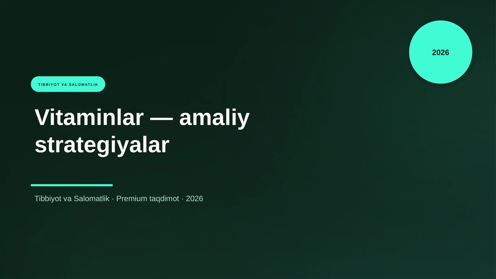 Vitaminlar — amaliy strategiyalar