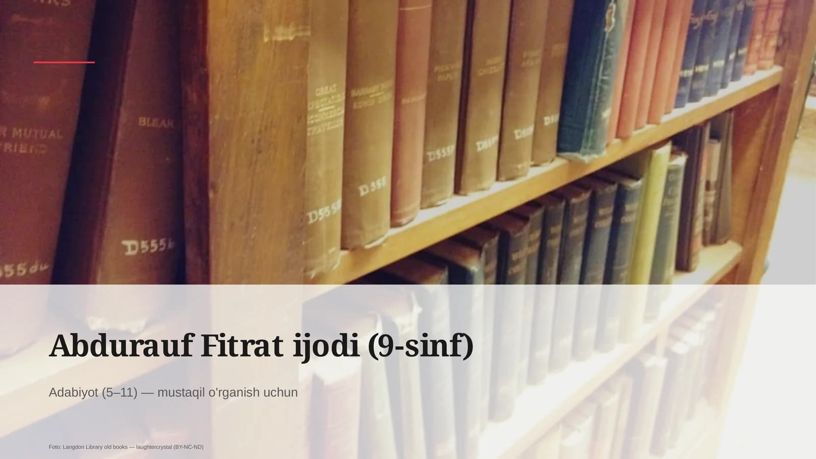 Abdurauf Fitrat ijodi (9-sinf)