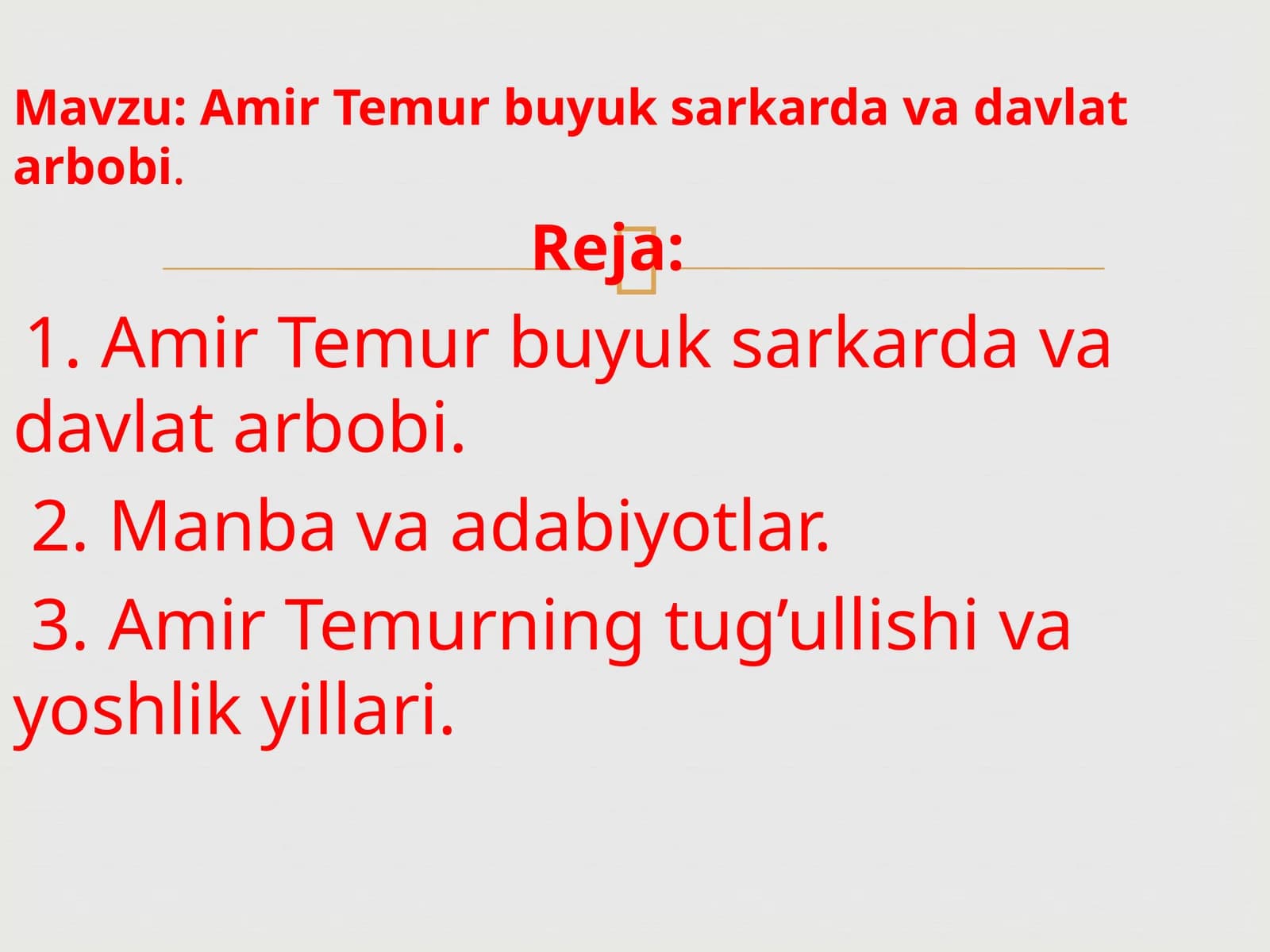 Amir Temur buyuk sarkarda va davlat arbobi