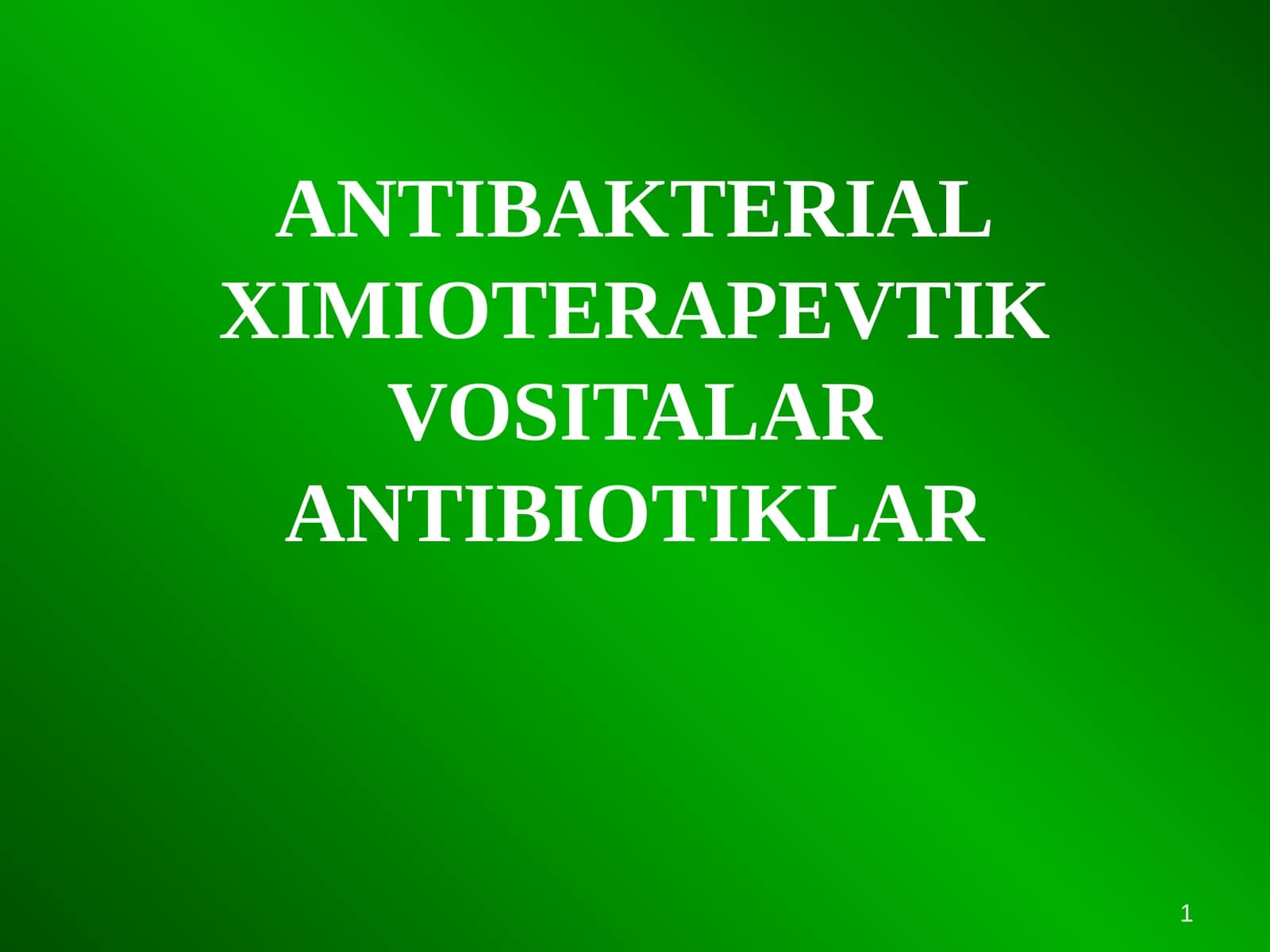 Ximioterapevtik Vositalar
