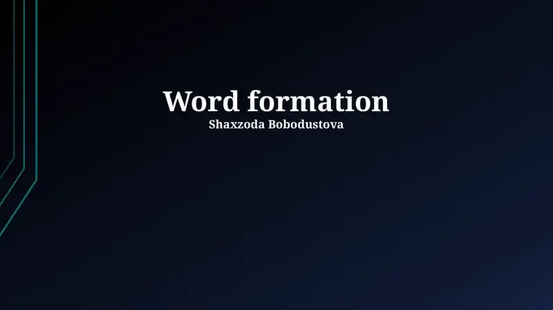 Word formation
