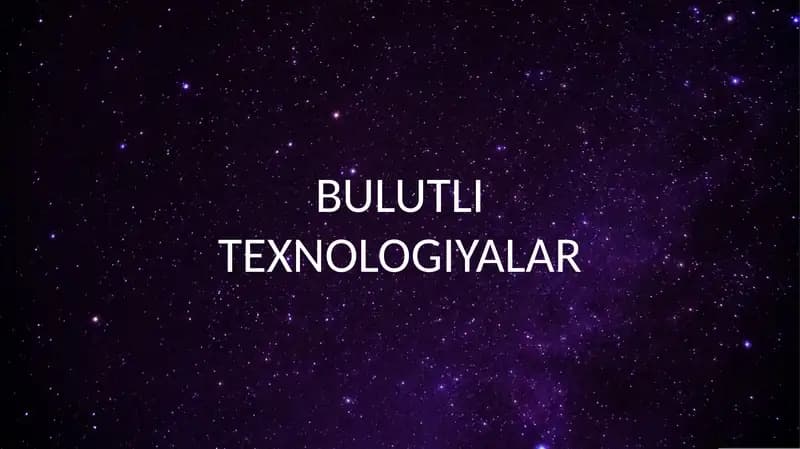Bulutli texnologiyalar