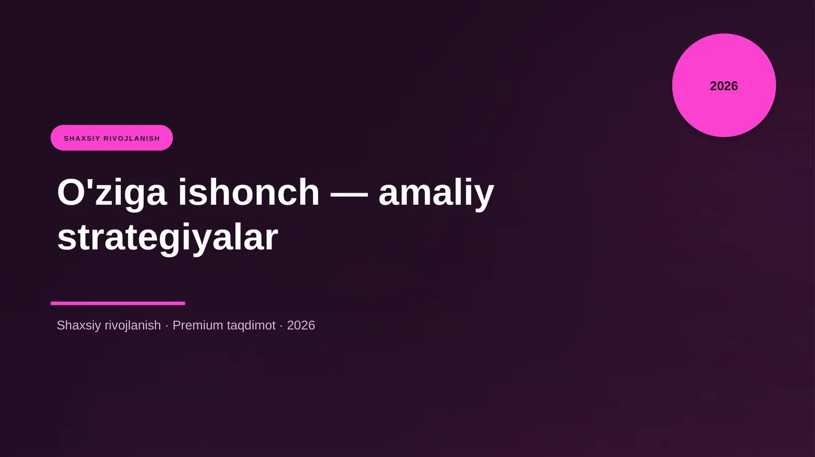 O'ziga ishonch — amaliy strategiyalar