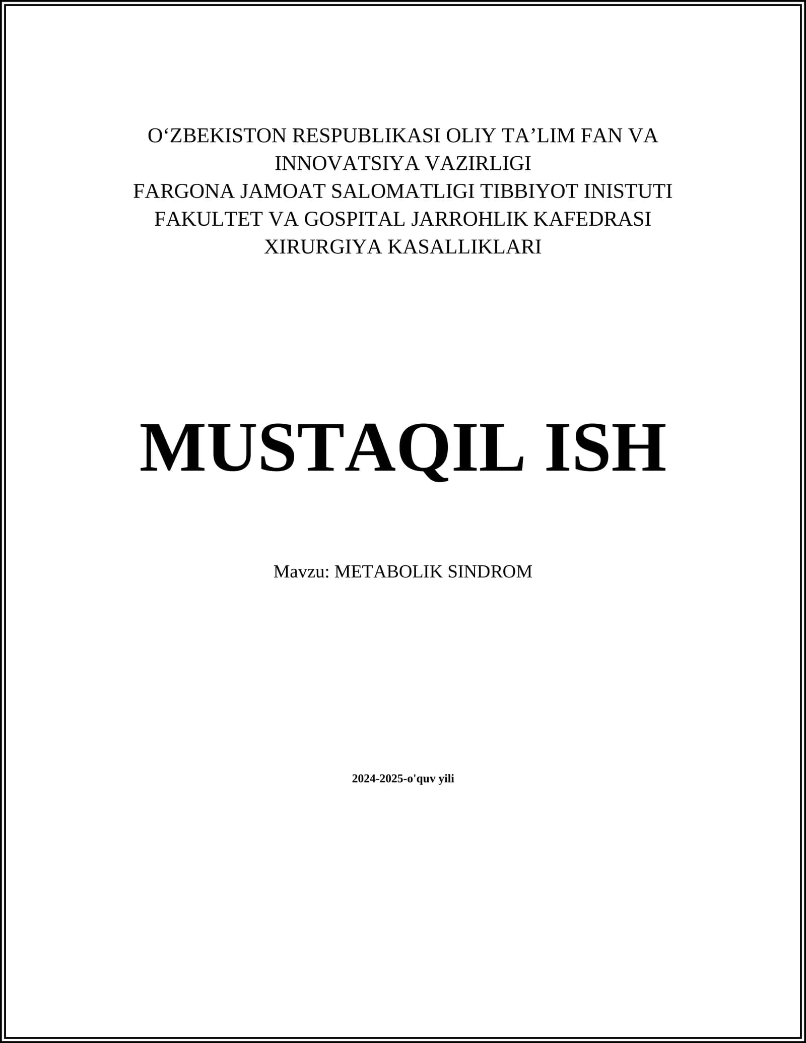 METABOLIK SINDROM