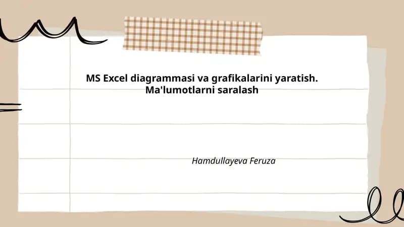 MS Excel diagrammasi va grafikalarini yaratish