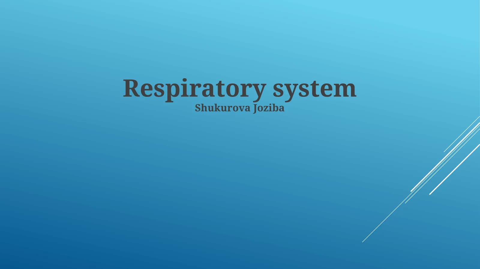 Respiratory system