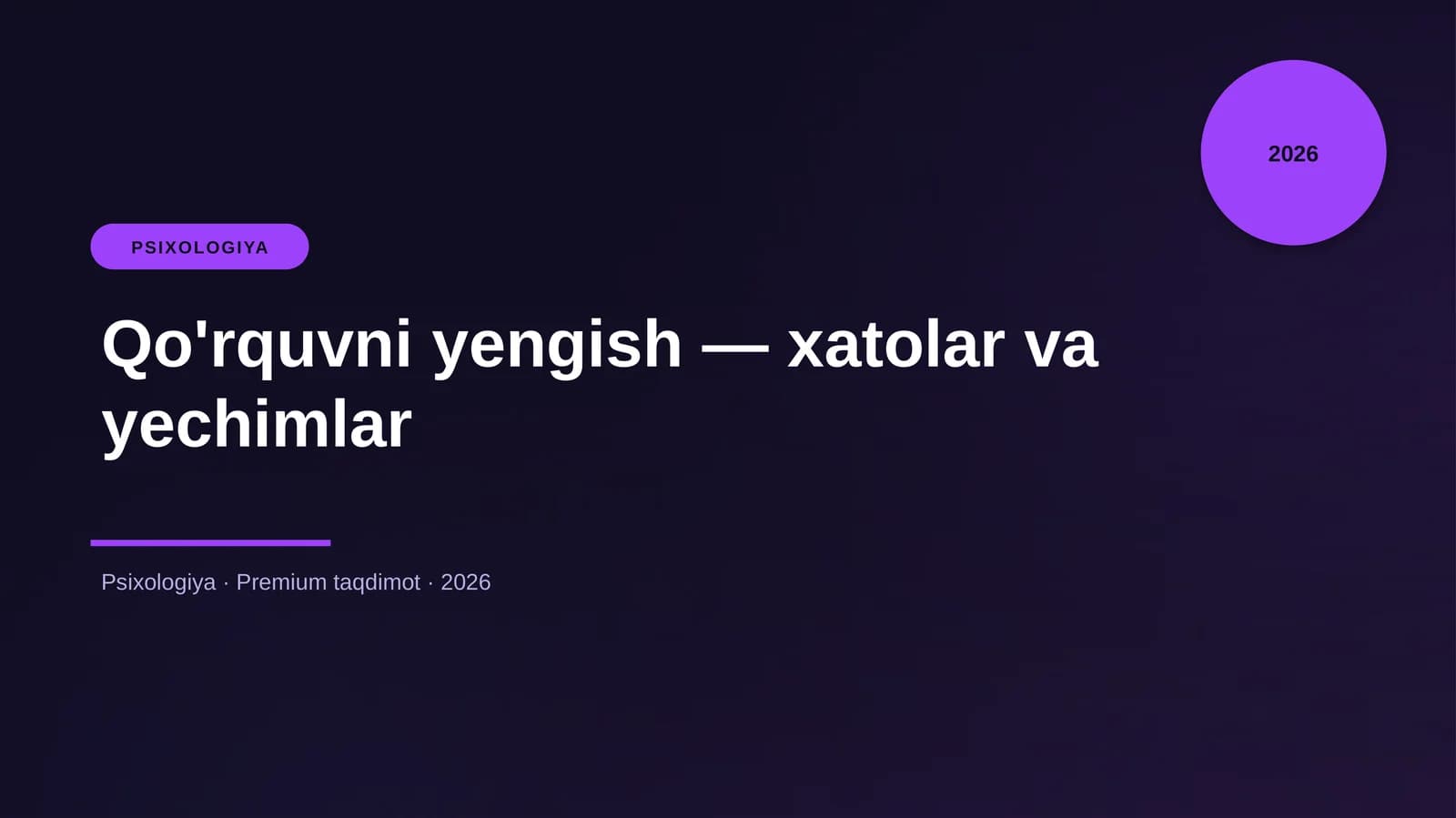 Qo'rquvni yengish — xatolar va yechimlar