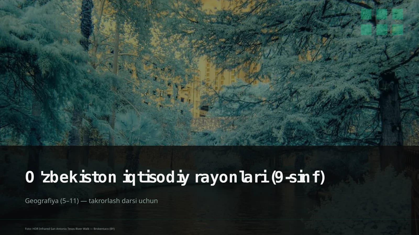 O'zbekiston iqtisodiy rayonlari (9-sinf)