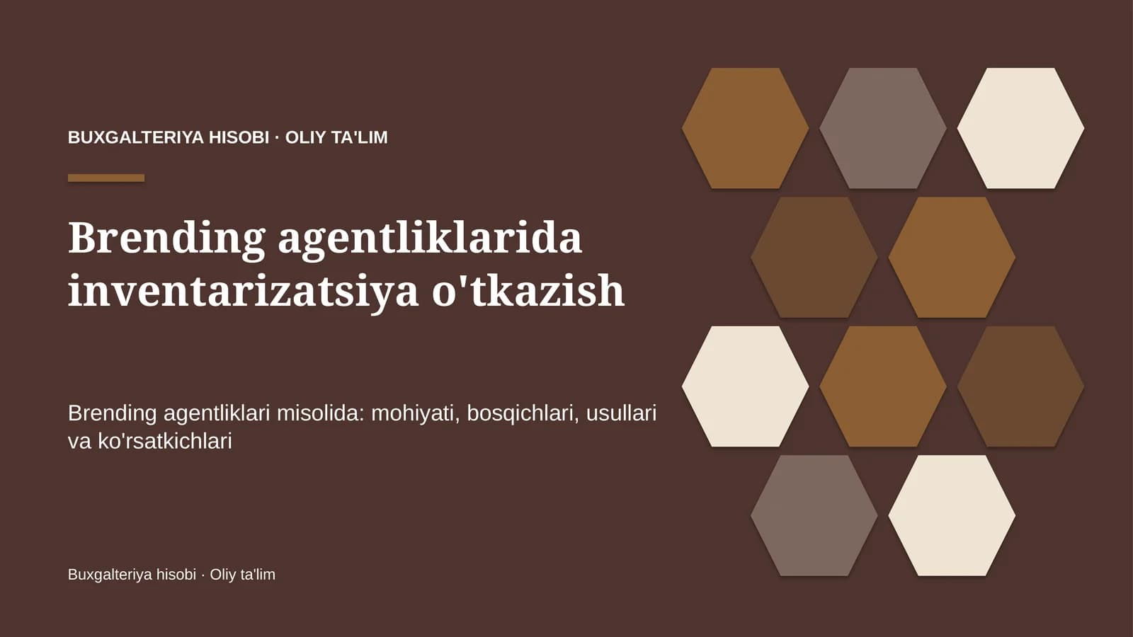 Brending agentliklarida inventarizatsiya o'tkazish