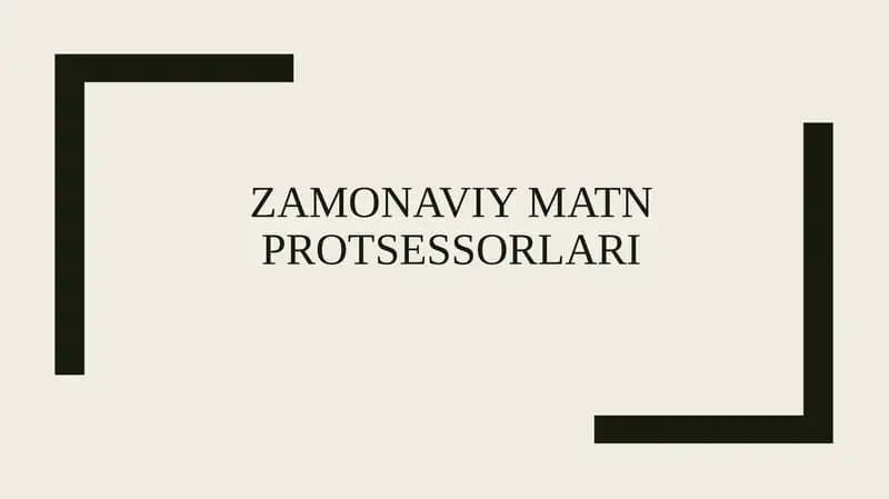 Zamonaviy matn Protsessorlari