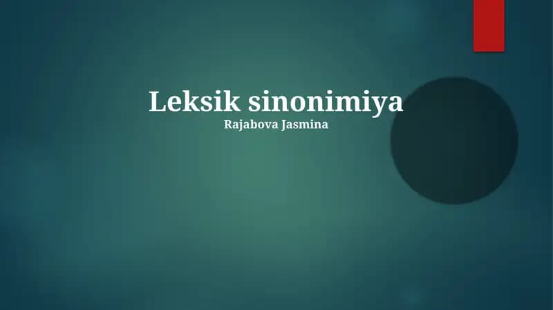 Leksik sinonimiya