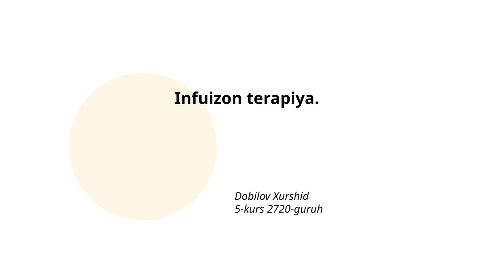 Infuziya terapiya