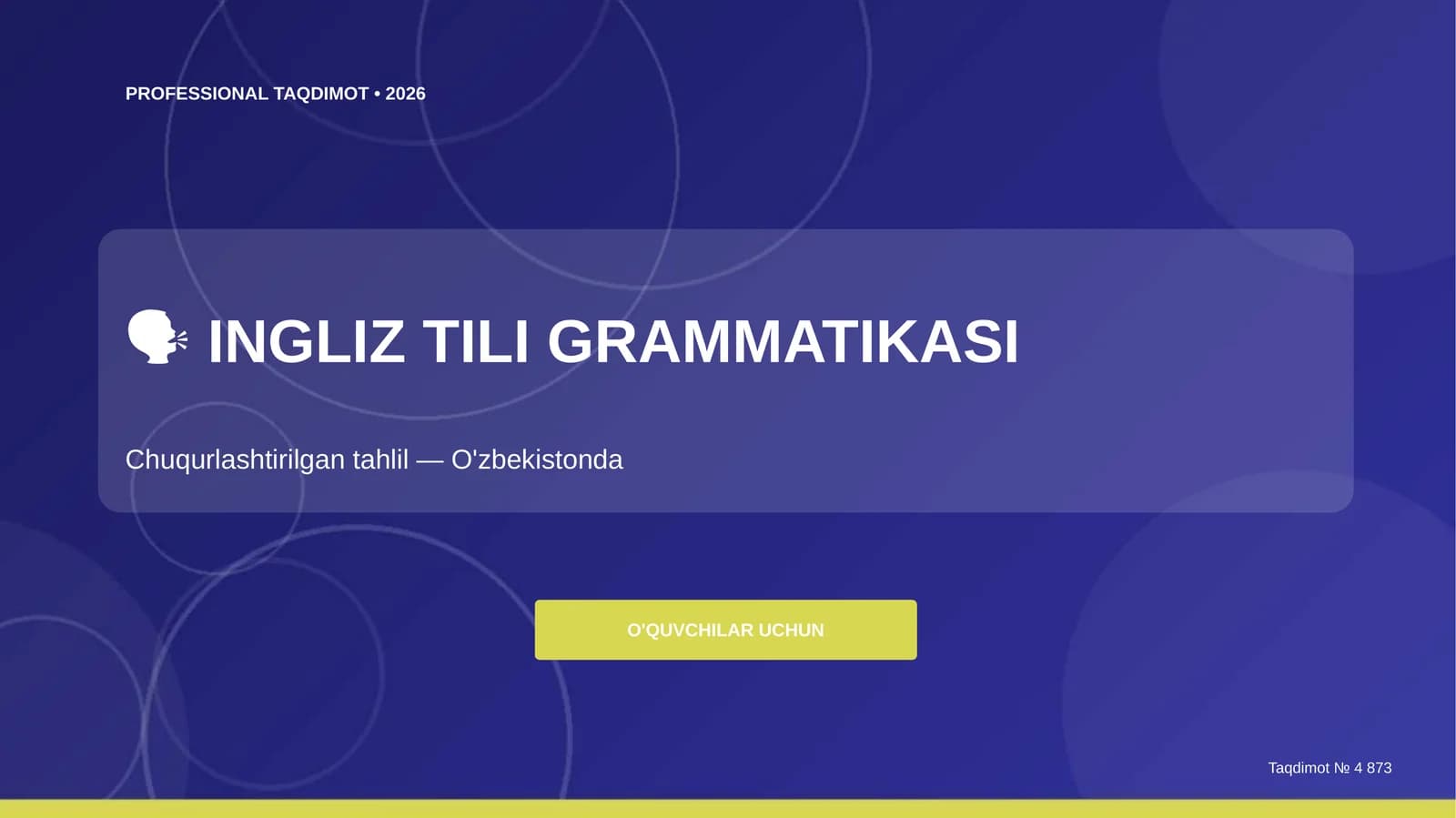INGLIZ TILI GRAMMATIKASI
