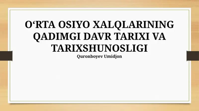 Cho'l va o'tloqlar madaniyatlari