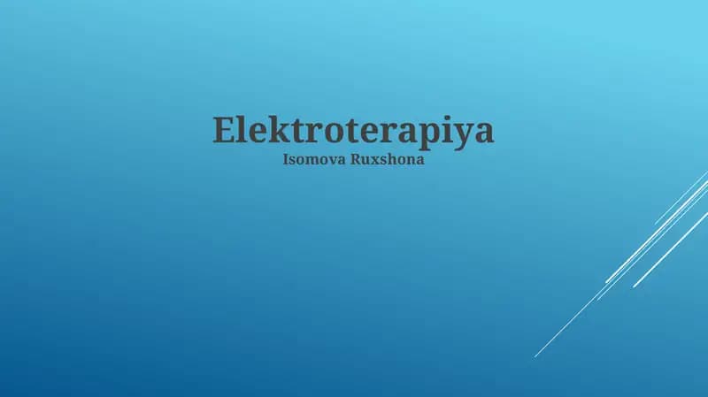 Elektroterapiya