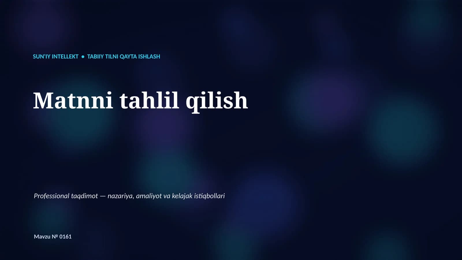 Tabiiy tilni qayta ishlash
