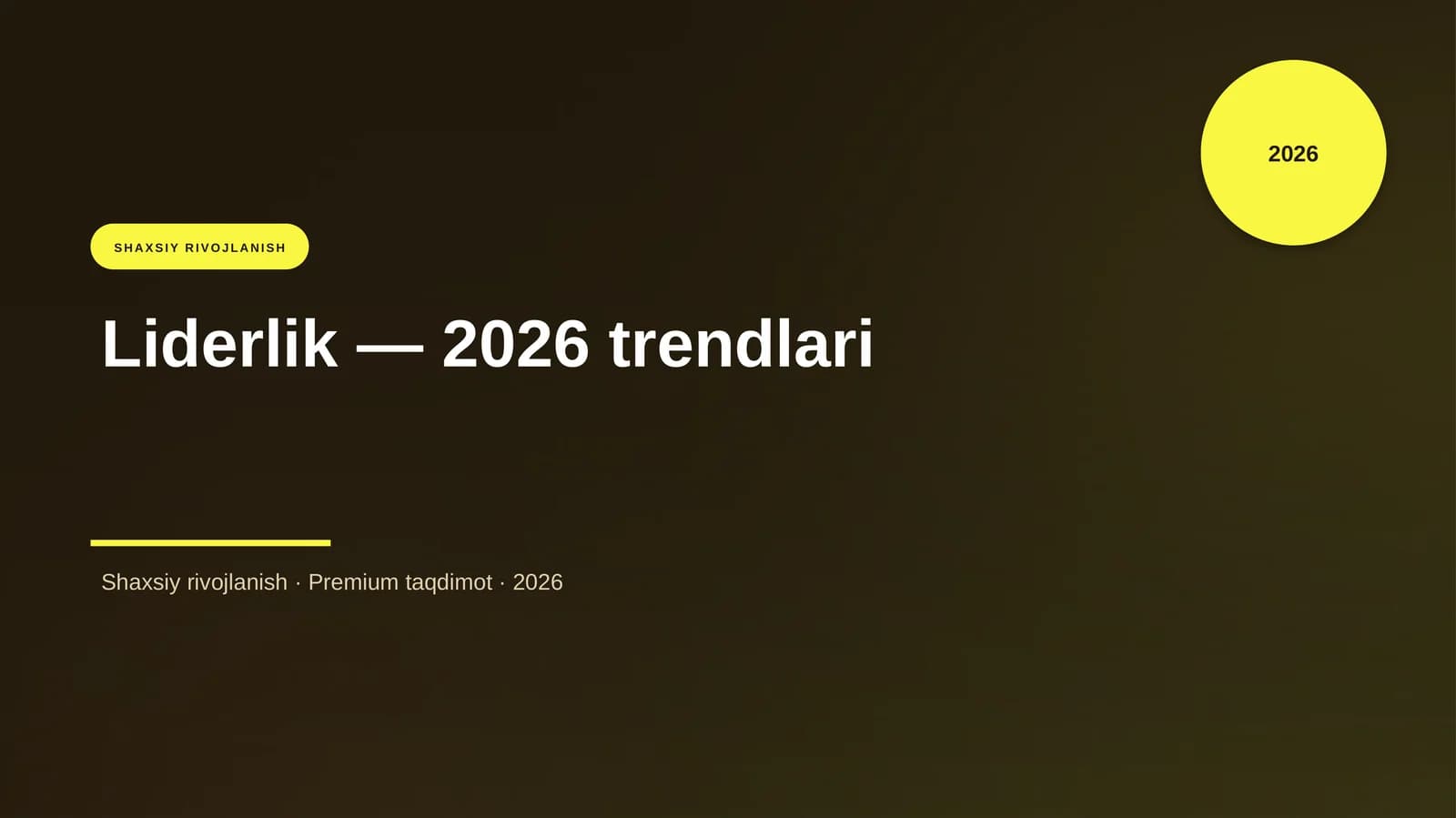 Liderlik — 2026 trendlari